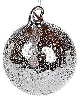 Новогодний шар стекло "Новогодняя сказка" елочный шар , 8 см, цвет - зеркальный графит, набор 6 шт