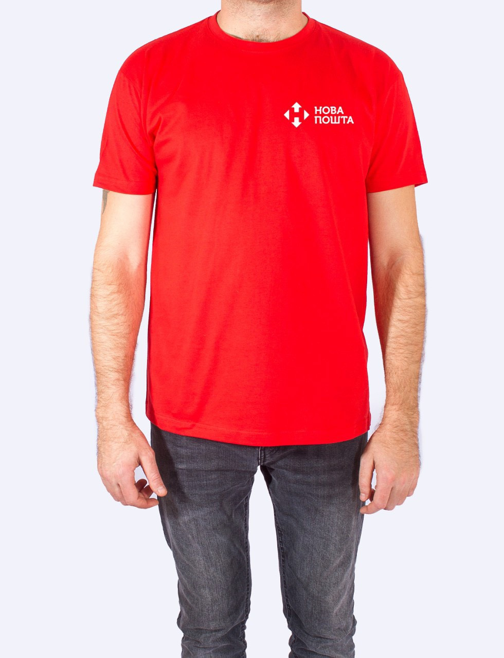 Чоловіча футболка JHK REGULAR T-SHIRT червона з логотипом Нова Пошта