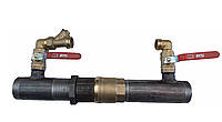 Байпас ДУ 50мм(2") короткий латунный клапан полнопроходной резьбовой на концах(под муфту)