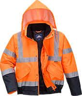 Світловідбиваюча двоколірна куртка-бомбер S266