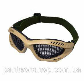 Захисні окуляри-сітка V2 плетінка Tan (для Airsoft, Страйкбол), фото 3