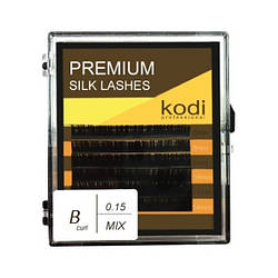 Вії для нарощення, темно-коричневі Kodi Professional №В.0.15 6 рядів: 8-3; 14-3