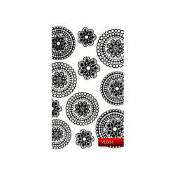 Наклейка для дизайну нігтів Kodi Professional "Black" Nail Art Stickers YL001