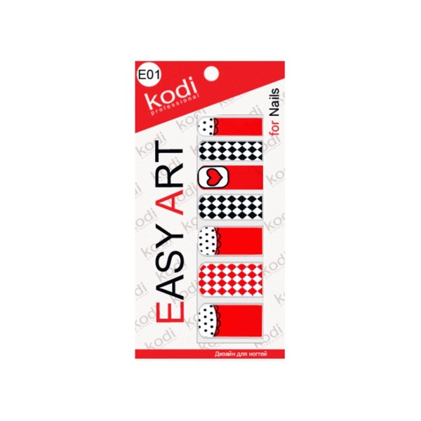 Наклейка для дизайну нігтів Kodi Professional Easy Art E01