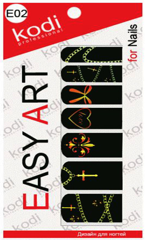 Наклейка для дизайну нігтів Kodi Professional Easy Art E02