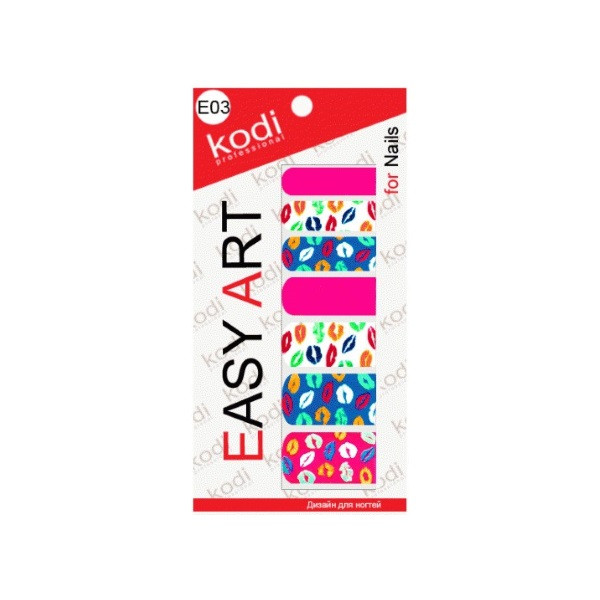 Наклейка для дизайну нігтів Kodi Professional Easy Art E03