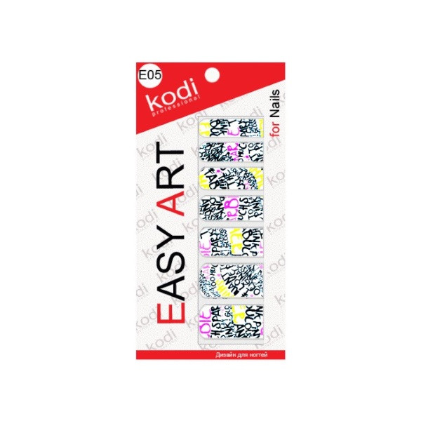 Наклейка для дизайну нігтів Kodi Professional Easy Art E05