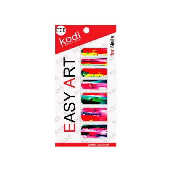 Наклейка для дизайну нігтів Kodi Professional Easy Art E08