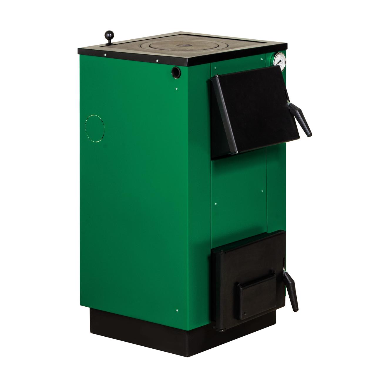 Котел твердопаливний Макситерм Люкс 15 П з  плитою +електро