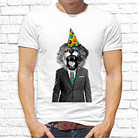 Чоловіча футболка з принтом Лев у ковпаку Push IT