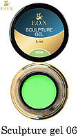 Гель-пластилін для ліплення і дизайну нігтів F. O. X Sculpture gel №006, зелений