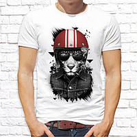 Чоловіча футболка з принтом Лев у шоломі Push IT