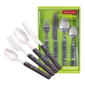 Набір столових приладів Kamille 24 предмета з пластиковими ручками KM-5245