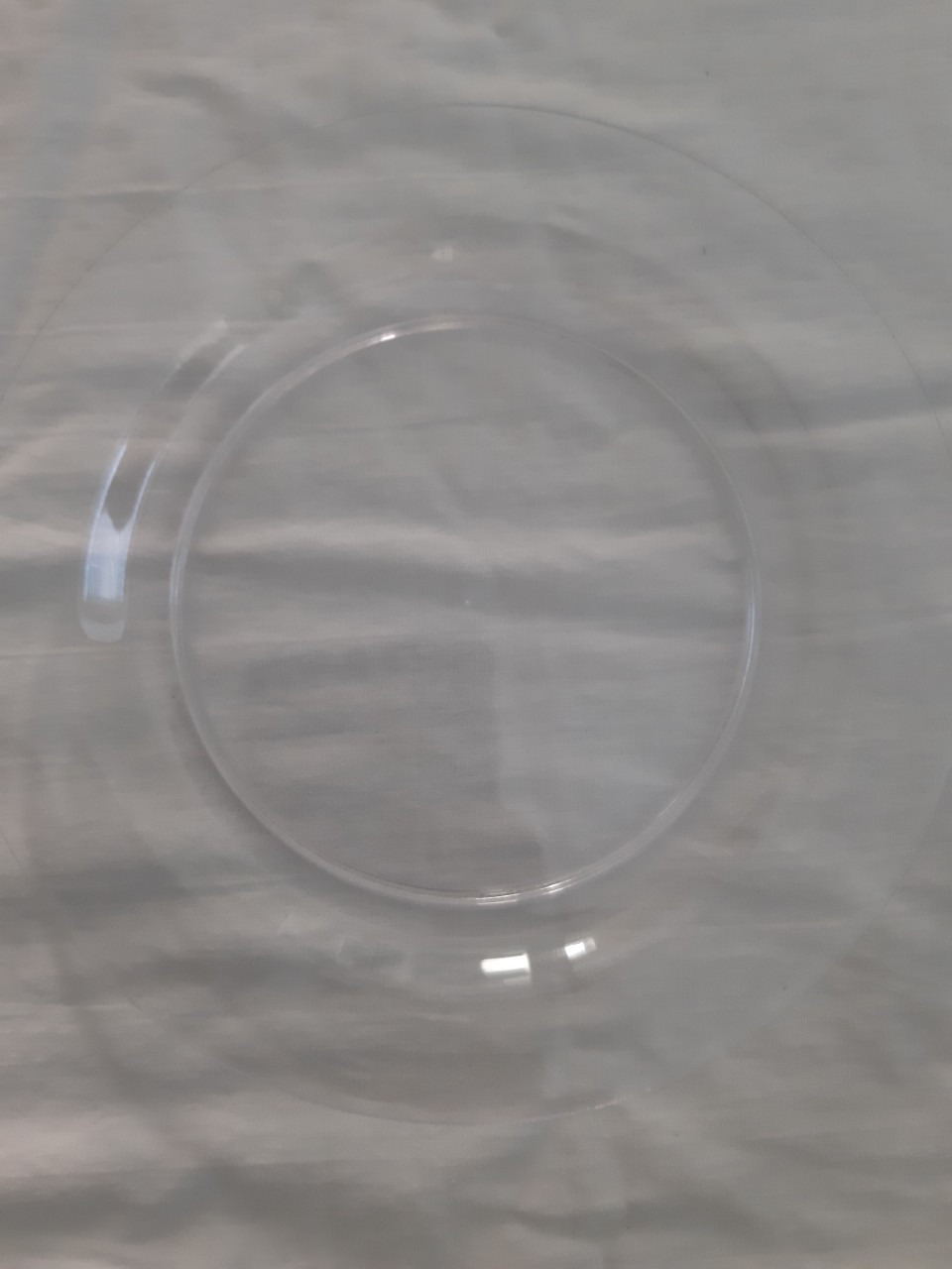 Тарілка одноразова прозора пластикова D-220 мм ПГВ