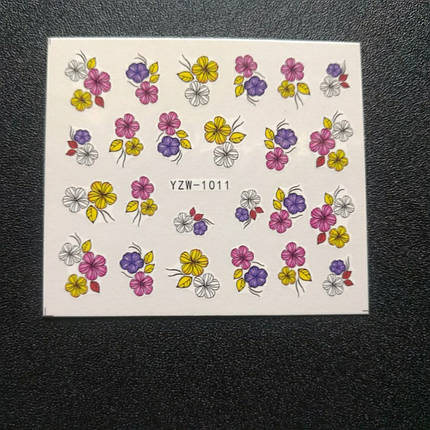 Наклейка на нігті, наклейка для нігтів, нігтьовий дизайн "квіти" 20 шт. набір, фото 2