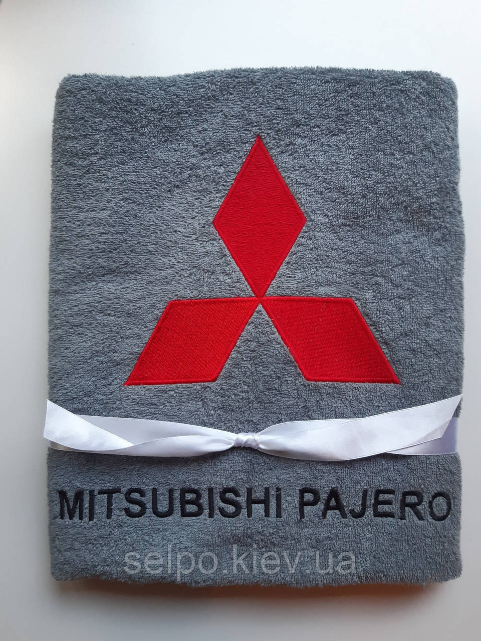 Mitsubishi PAJERO Рушник махровий,банний 70x140 Вишивка емблеми вашого автомобіля.Подарунок для автомобіліста