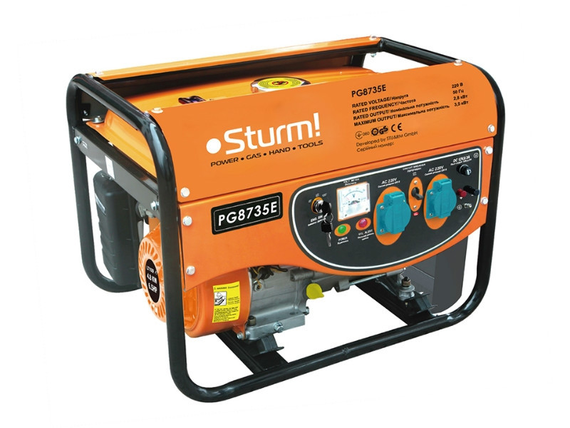 Генератор бензиновий 3500 Вт Sturm PG8735E, Мідна обмотка+електростартер, фото 1