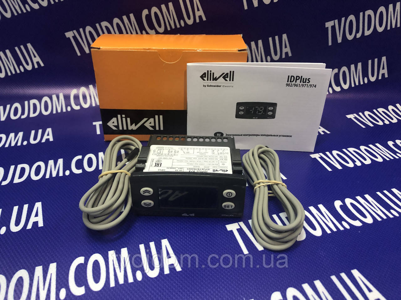 Електронний контролер Eliwell IDPlus 974 (-50C/+150С) 2*1.5 м. з датчиками