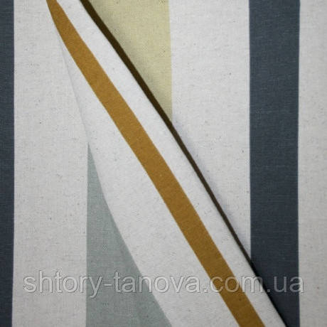 Натуральні штори льон компаньйон горох/св. сірий/т. сірий/сирень, фото 1