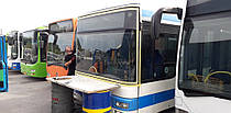 Производство и замена лобового стекла триплекс на автобусе MAN A20 NÜ313 CNG  в Никополе (Украина). 8