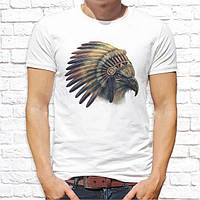 Чоловіча футболка з принтом Орел ватажок M, Білий Push IT