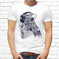 Чоловіча футболка з принтом Орел в окулярах та навушниках Push IT
