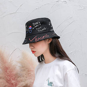Панама Bucket Hat City-A з написами Various WTF Чорна, фото 4