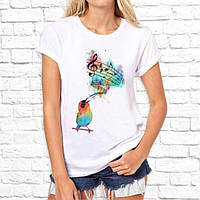 Жіноча футболка з принтом Птах, що співає Push IT