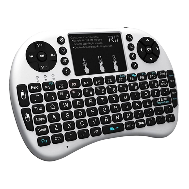 Бездротова клавіатура з тачпадом wireless MWK08 (I8) біла