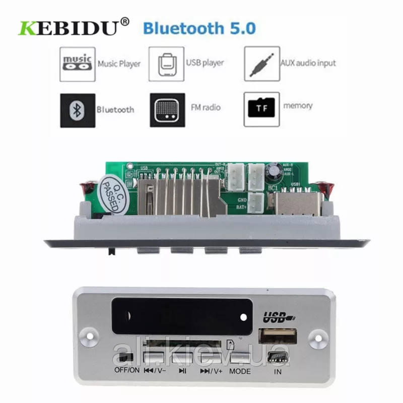 Декодер плеєр з Bluetooth 5.0 MP3/FM/USB/SD/AUX Модуль Decoder 12V + дистанція