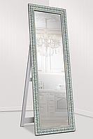 Зеркало напольное в раме Factura с опорной деревянной подставкой Grace Steel 60х174