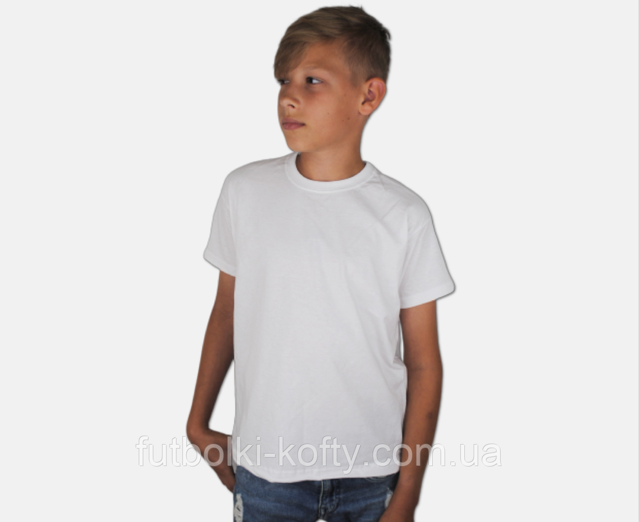Дитяча футболка біла базова бавовняна Valueweight kids Fruit of the Loom, фото 1