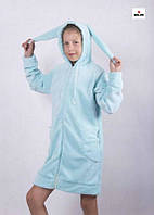 Халат дитячий махровий на блискавці короткий із вушками Зайчик 32-40р.