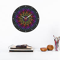 Мандала годинник Годинник із малюнком мандали Квітка лотоса Орнамент мандали Тихий годинник із кварцовим механізмом 30 см