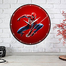 Людина Павук Годинник Спайдер Мен Круглі годинники Spider man Червоні години Супергерой на годиннику Кварцовые годинник