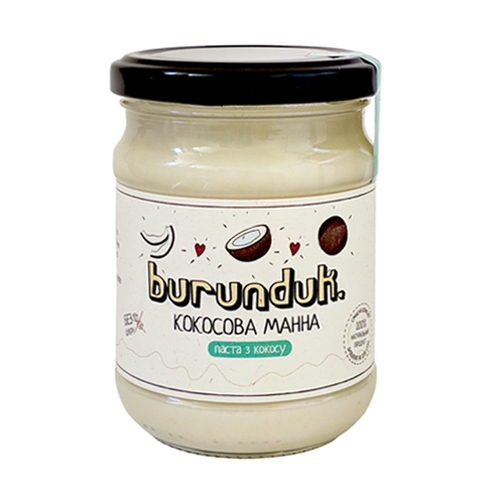 Кокосова манна паста (олія) Burunduk 250 грам, Україна, фото 1