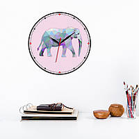 Слон 3D Геометричний годинник Полігональний слон Слон йде Годинник на стіну Висока якість годинника Ручна робота