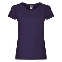 Фиолетовая однотонная женская футболка под принт или вышивку - XS, S