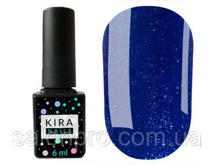 Гель-лак Kira Nails 24 Karat №010 (синій з блискітками), 6 мл