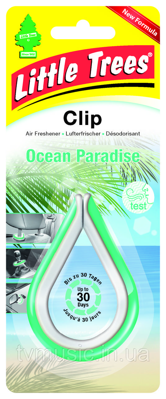 Ароматизатор у машину Little Trees Clip Ocean Paradise / Океанічний рай, фото 1
