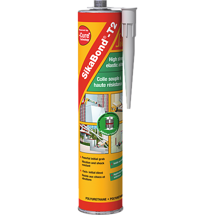 Поліуретановий однокомпонентний Клей монтажний Sika Sikabond T2 300 мл, фото 2