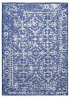 Ковер Moretti Vintage под старину синий, хлопковый, узор в винтажном стиле