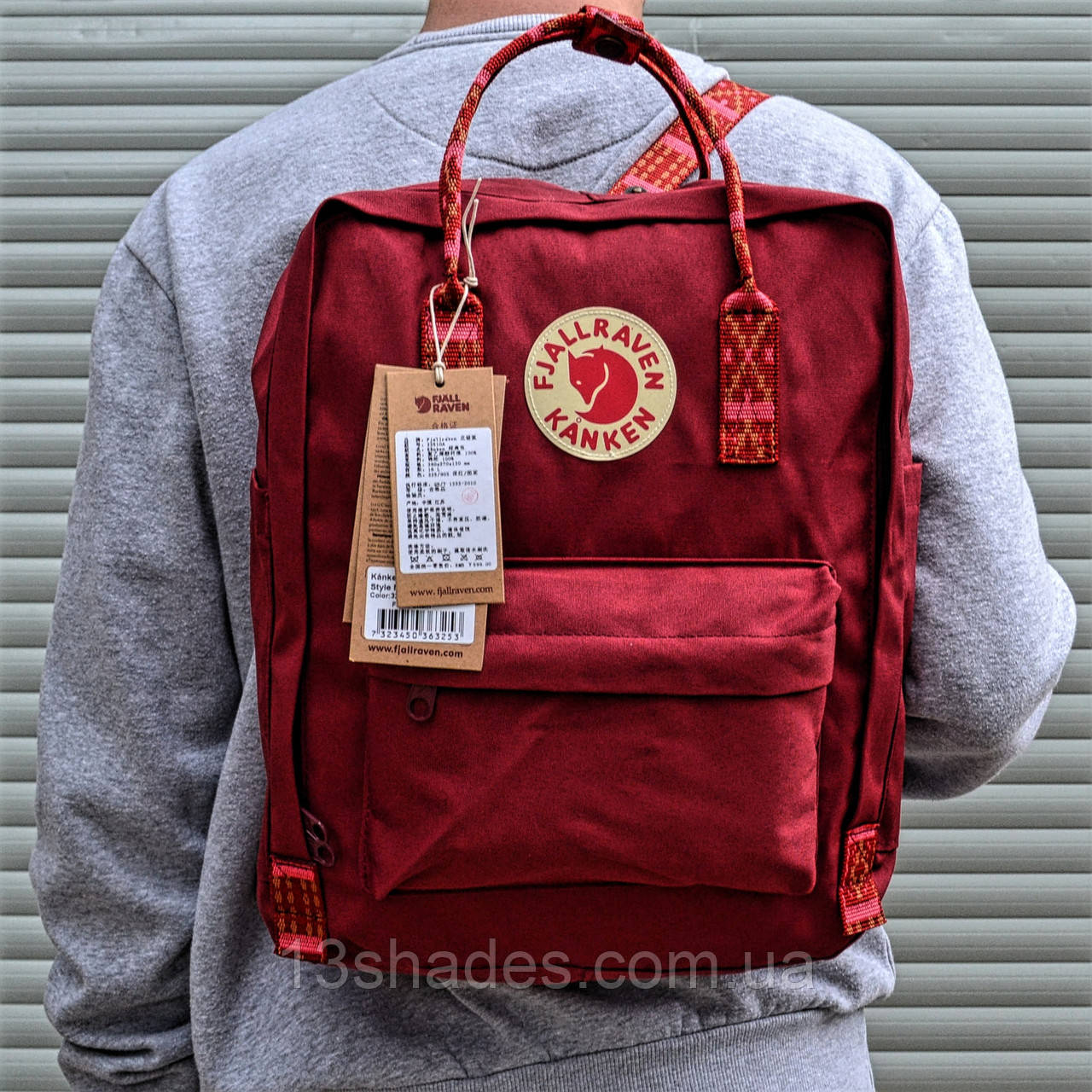 Рюкзак Fjallraven Kanken (Ф'ялравен Канкен) classic, пофарбований із кольоровими ручками