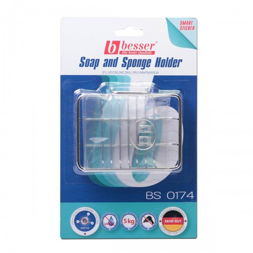 Мильниця прямокутна для ванної кімнати 11.5*8.5*2 см хромована з кріпленням