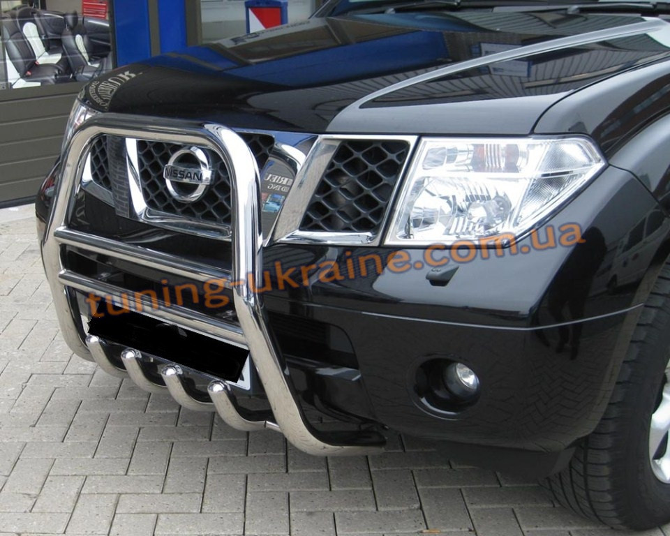 Захист переднього бампера кенгурятник високий D60 на Nissan Pathfinder 2005-2010
