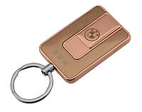 Электроимпульсная зажигалка USB 811 золотистого цвета в комплекте шнур для зарядки юсб