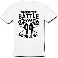 Футболка Fortnite Battle Royale "99 Problems" (белая)