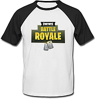 Футболка Fortnite Battle Royale Logo (белая с чёрными рукавами)