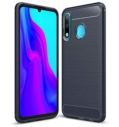 Чохол Carbon для Huawei P30 Lite протиударний бампер синій