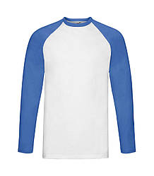 Чоловіча футболка з довгим рукавом біло-синя 028-АW
